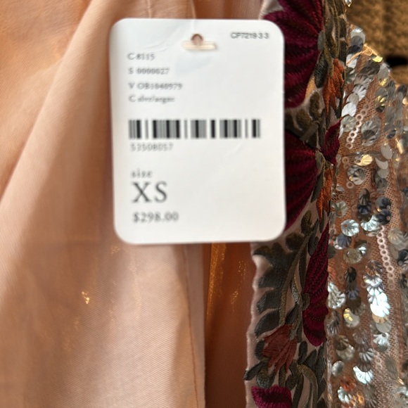 NWT Free people long sequence party jacket -  xs silver - Picture 8 of 9